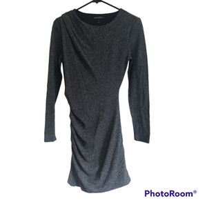 Banana Republic Size Small ruched long sleeve gray dress